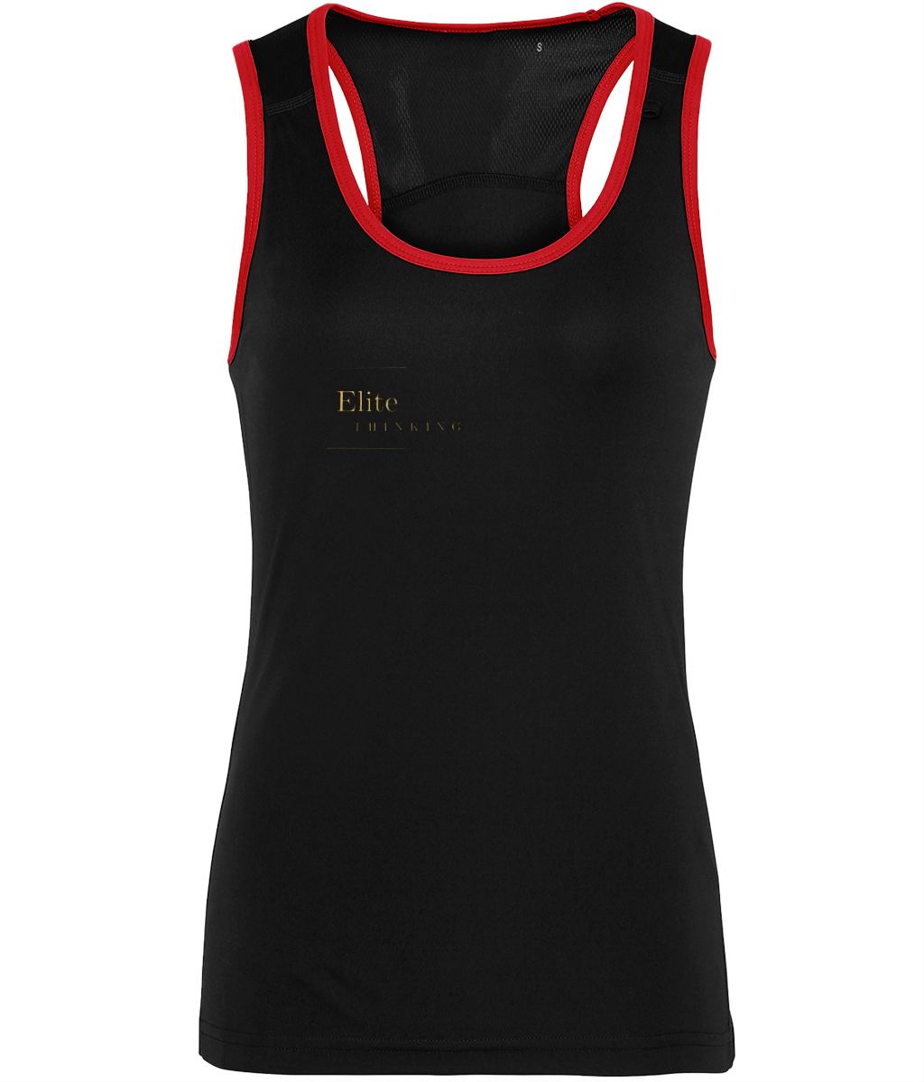 ET026Elite - Women's TriDri® Panelled Fitness Vest BLACK/RED