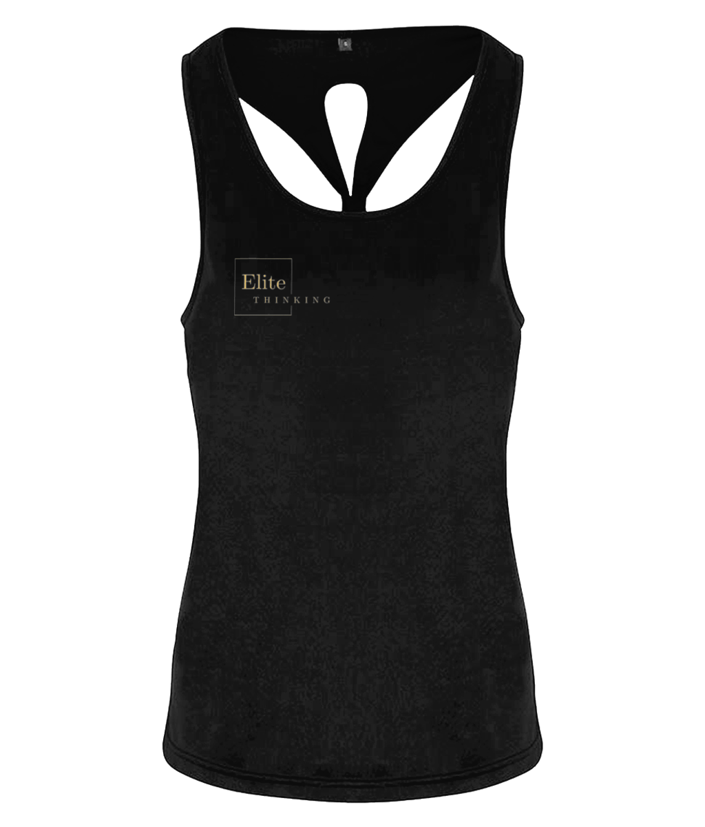 ET022Elite - Women's TriDri® Yoga Knot Vest - BLACK