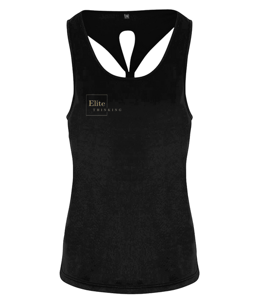 ET022Elite - Women's TriDri® Yoga Knot Vest - BLACK